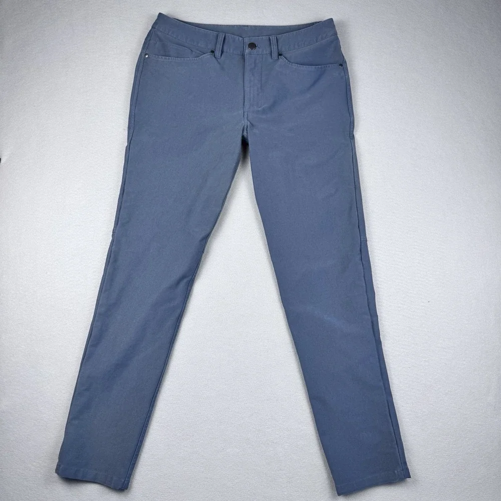 Lululemon ABC Slim-Fit 5-Pocket Pant 32x31 Utilitech Canvas Golf Trouser Blue